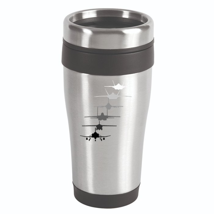 Air Force Fighter Jets F4 F111 F15 F16 F22 F35  16oz Travel Tumbler