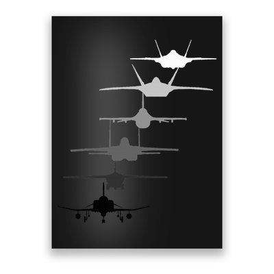 Air Force Fighter Jets F4 F111 F15 F16 F22 F35  Poster
