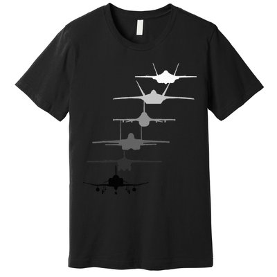 Air Force Fighter Jets F4 F111 F15 F16 F22 F35  Premium T-Shirt