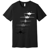 Air Force Fighter Jets F4 F111 F15 F16 F22 F35  Premium T-Shirt