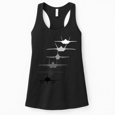 Air Force Fighter Jets F4 F111 F15 F16 F22 F35  Womens Tank Top