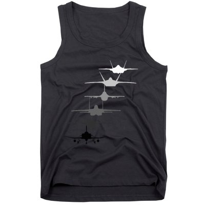 Air Force Fighter Jets F4 F111 F15 F16 F22 F35  Tank Top