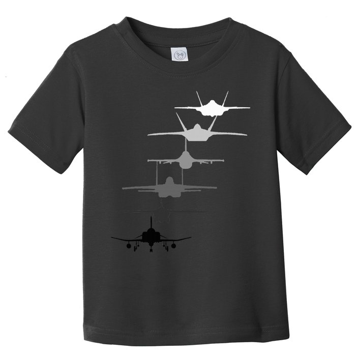 Air Force Fighter Jets F4 F111 F15 F16 F22 F35  Toddler T-Shirt
