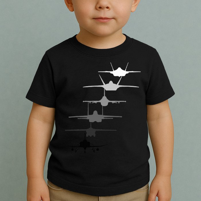 Air Force Fighter Jets F4 F111 F15 F16 F22 F35  Toddler T-Shirt