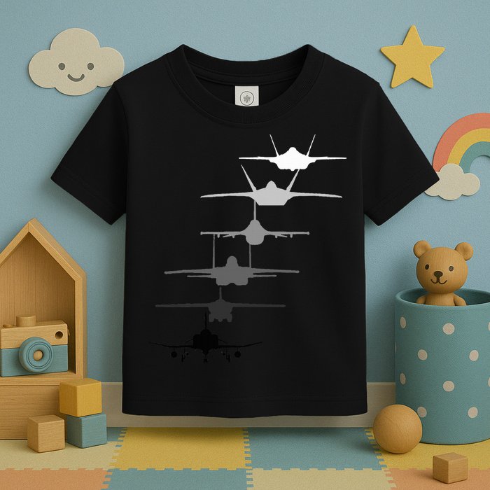 Air Force Fighter Jets F4 F111 F15 F16 F22 F35  Toddler T-Shirt