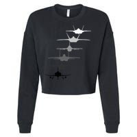 Air Force Fighter Jets F4 F111 F15 F16 F22 F35  Cropped Pullover Crew
