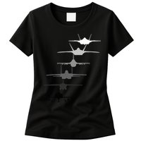 Air Force Fighter Jets F4 F111 F15 F16 F22 F35  Womens T-Shirt