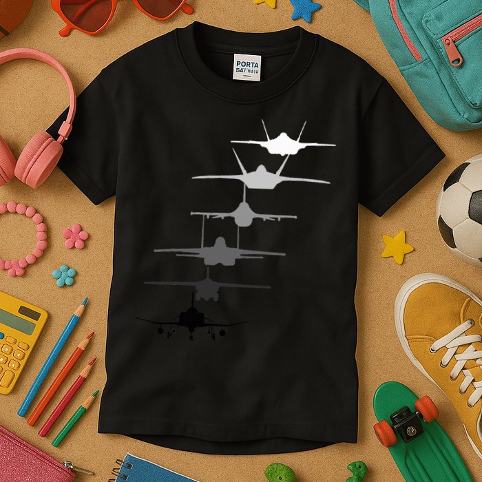 Air Force Fighter Jets F4 F111 F15 F16 F22 F35  Kids T-Shirt