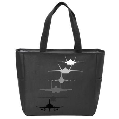 Air Force Fighter Jets F4 F111 F15 F16 F22 F35  Zip Tote Bag