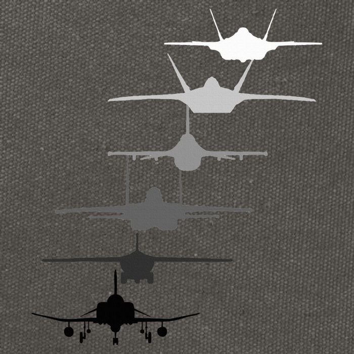 Air Force Fighter Jets F4 F111 F15 F16 F22 F35  Cotton Canvas Backpack