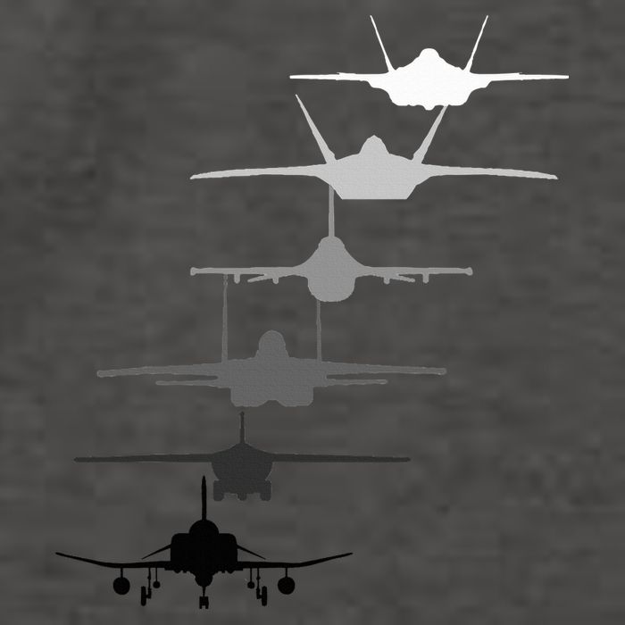 Air Force Fighter Jets F4 F111 F15 F16 F22 F35  Vector Backpack