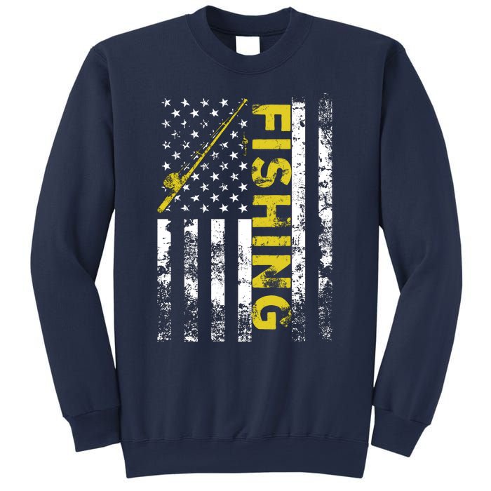 American Flag Fishing Rod USA Patriotic Hoodie Sweatshirt