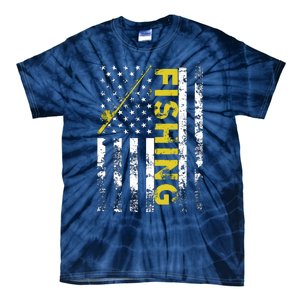 American Flag Fishing Rod USA Patriotic Hoodie Tie-Dye T-Shirt