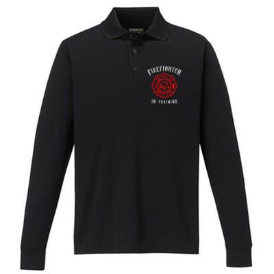 Adorable Firefighter for Little Heroes Performance Long Sleeve Polo