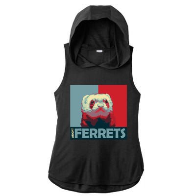 Adopt Ferrets Ferret Costume Ferret Plushie Gift Ladies PosiCharge Tri-Blend Wicking Draft Hoodie Tank