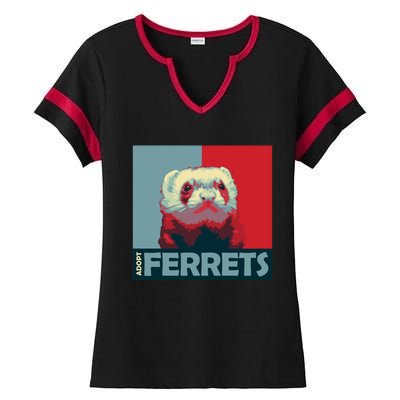 Adopt Ferrets Ferret Costume Ferret Plushie Gift Ladies Halftime Notch Neck Tee