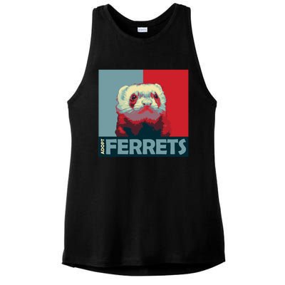 Adopt Ferrets Ferret Costume Ferret Plushie Gift Ladies PosiCharge Tri-Blend Wicking Tank