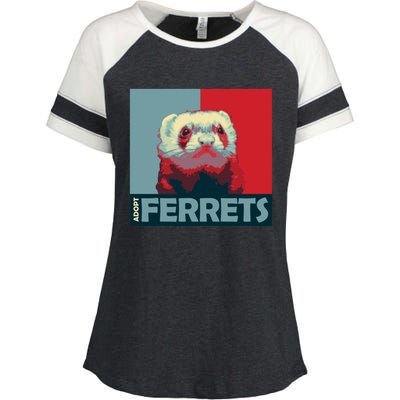 Adopt Ferrets Ferret Costume Ferret Plushie Gift Enza Ladies Jersey Colorblock Tee