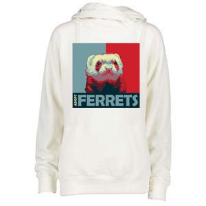 Adopt Ferrets Ferret Costume Ferret Plushie Gift Womens Funnel Neck Pullover Hood