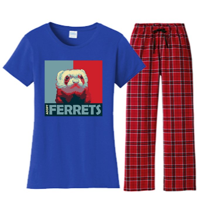 Adopt Ferrets Ferret Costume Ferret Plushie Gift Women's Flannel Pajama Set