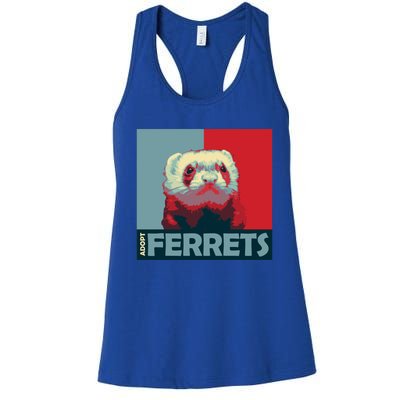 Adopt Ferrets Ferret Costume Ferret Plushie Gift Women's Racerback Tank