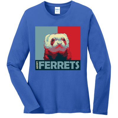 Adopt Ferrets Ferret Costume Ferret Plushie Gift Ladies Long Sleeve Shirt