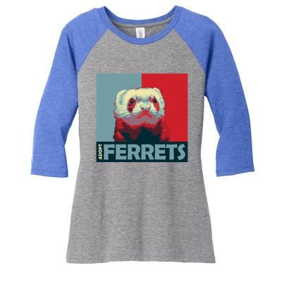 Adopt Ferrets Ferret Costume Ferret Plushie Gift Women's Tri-Blend 3/4-Sleeve Raglan Shirt