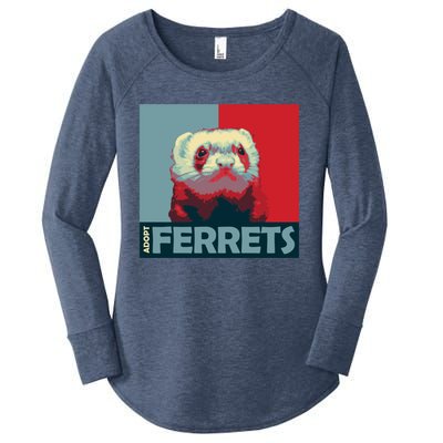 Adopt Ferrets Ferret Costume Ferret Plushie Gift Women's Perfect Tri Tunic Long Sleeve Shirt