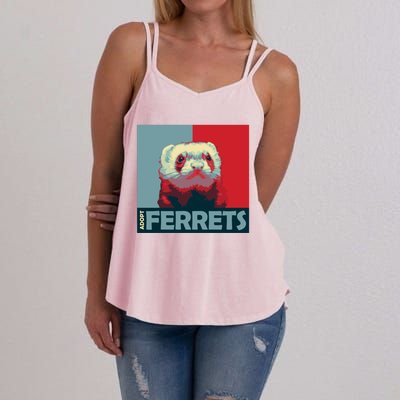 Adopt Ferrets Ferret Costume Ferret Plushie Gift Women's Strappy Tank