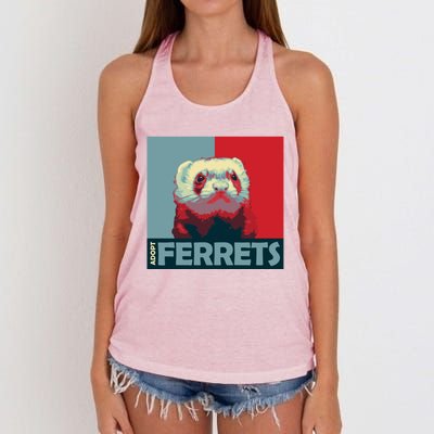 Adopt Ferrets Ferret Costume Ferret Plushie Gift Women's Knotted Racerback Tank