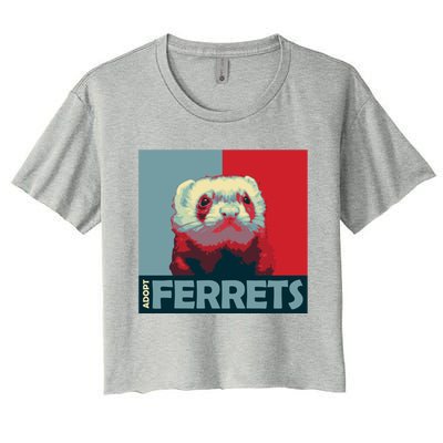 Adopt Ferrets Ferret Costume Ferret Plushie Gift Women's Crop Top Tee