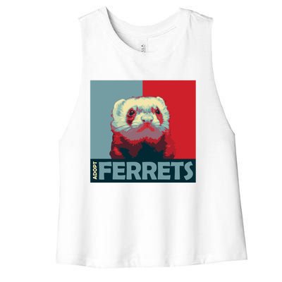 Adopt Ferrets Ferret Costume Ferret Plushie Gift Women's Racerback Cropped Tank