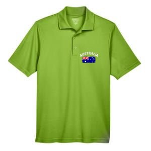 Australia Flag Funny Gift Men's Origin Performance Pique Polo