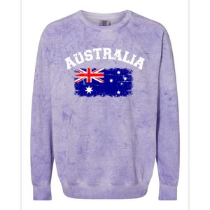 Australia Flag Funny Gift Colorblast Crewneck Sweatshirt