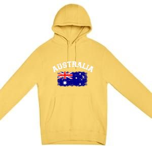 Australia Flag Funny Gift Premium Pullover Hoodie