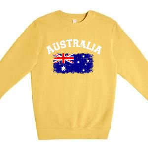 Australia Flag Funny Gift Premium Crewneck Sweatshirt