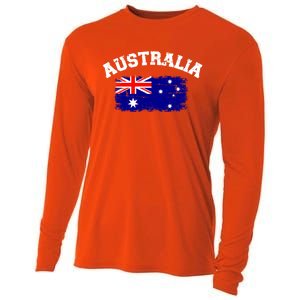 Australia Flag Funny Gift Cooling Performance Long Sleeve Crew