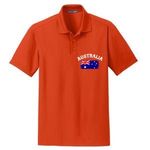 Australia Flag Funny Gift Dry Zone Grid Polo