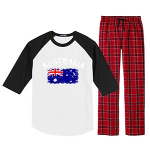 Australia Flag Funny Gift Raglan Sleeve Pajama Set