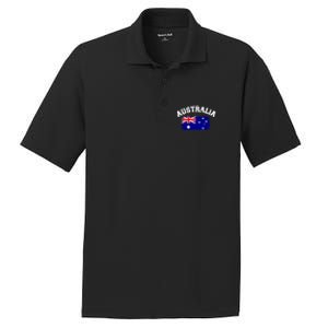 Australia Flag Funny Gift PosiCharge RacerMesh Polo