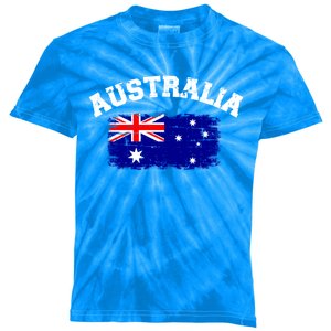 Australia Flag Funny Gift Kids Tie-Dye T-Shirt