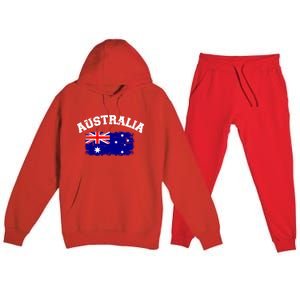 Australia Flag Funny Gift Premium Hooded Sweatsuit Set