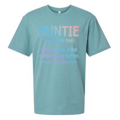 Aunt Funtie Fun Auntie Like A Mom Only Better Definition Gift Sueded Cloud Jersey T-Shirt