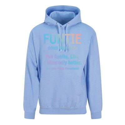 Aunt Funtie Fun Auntie Like A Mom Only Better Definition Gift Unisex Surf Hoodie