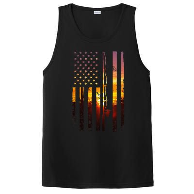 American Flag Fish Fisher Fisherman Funny Bass Fishing Usa PosiCharge Competitor Tank