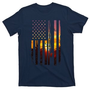 American Flag Fish Fisher Fisherman Funny Bass Fishing Usa T-Shirt