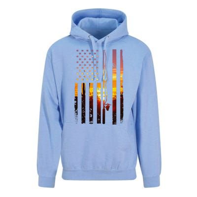 American Flag Fish Fisher Fisherman Funny Bass Fishing Usa Unisex Surf Hoodie