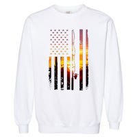 American Flag Fish Fisher Fisherman Garment-Dyed Sweatshirt