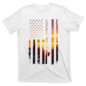 American Flag Fish Fisher Fisherman T-Shirt