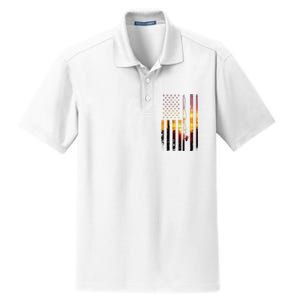 American Flag Fish Fisher Fisherman Dry Zone Grid Polo